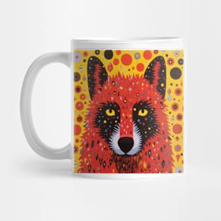 Vibrant Red Dog Bubble Art Mug